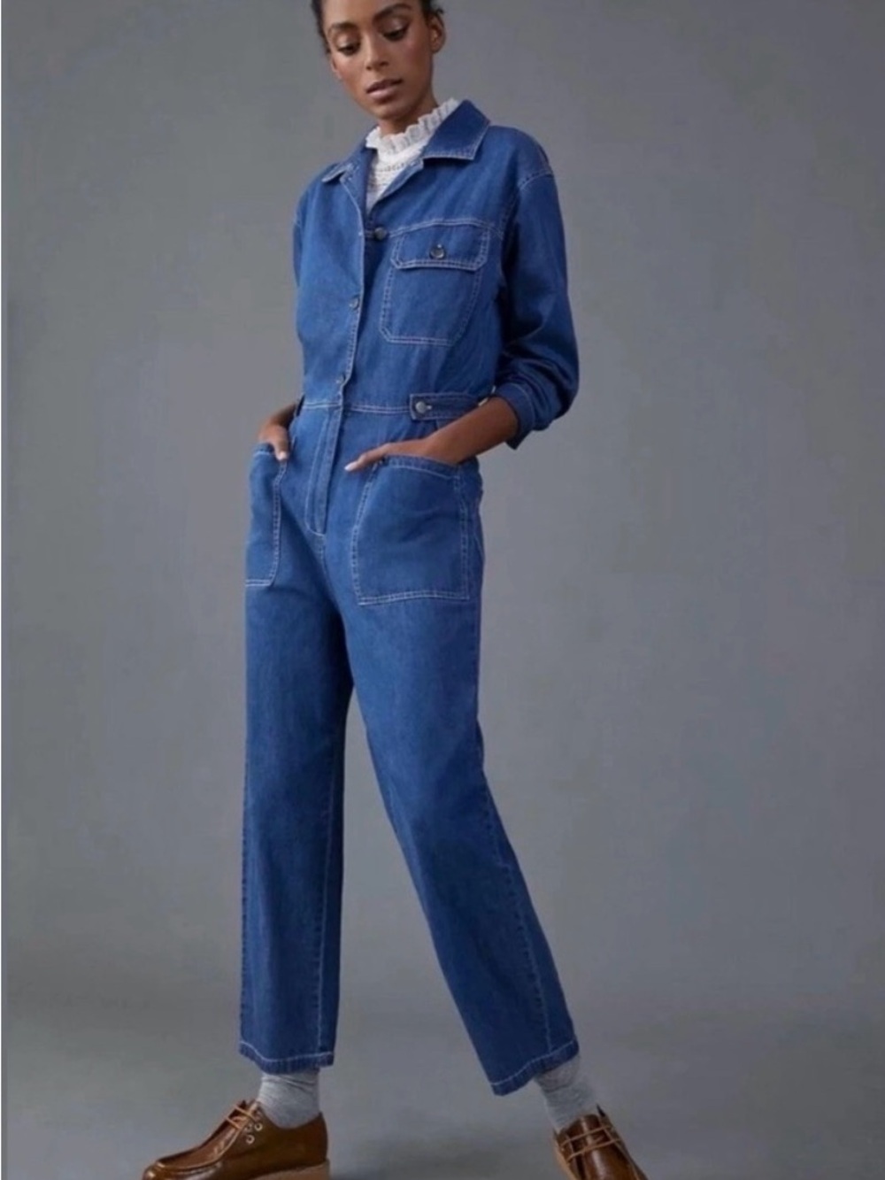 Mare x Anthropologie Women’s  Small Blue Denim Utility Jumpsuit